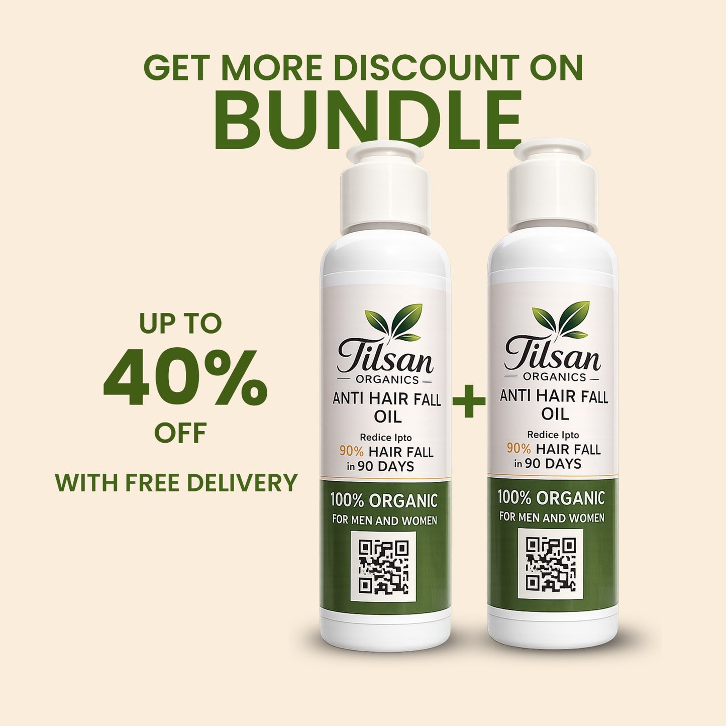 Pack of 2 - Tilsan Anti Hair Fall Oil | Pure Roots Hair Oil | 100 ML | Tilsan Organics