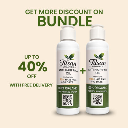 Pack of 2 - Tilsan Anti Hair Fall Oil | Pure Roots Hair Oil | 100 ML | Tilsan Organics