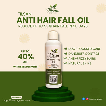 Tilsan Anti Hair Fall Oil | Pure Roots Hair Oil | 100 ML | Tilsan Organics